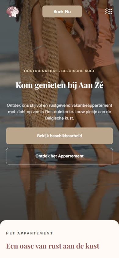 Homepage van Aan Zé op een gsm
