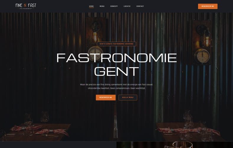 Homepage van Fine N Fast op een laptop